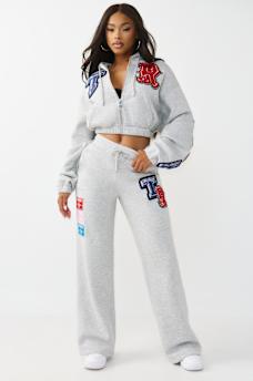 CRYSTAL PATCH STRAIGHT LEG SWEATPANT