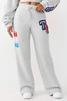 CRYSTAL PATCH STRAIGHT LEG SWEATPANT