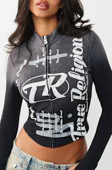 WASHED FRENCH TERRY ZIP UP, image 1