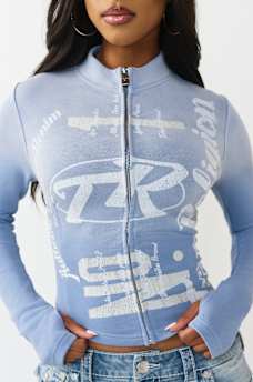 WASHED FRENCH TERRY ZIP UP, image 1