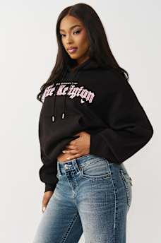 BUBBLE HEM PULLOVER HOODIE, image 4