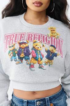 SUDADERA ESTILO SU&Eacute;TER DE CUELLO REDONDO CON OSOS DE PELUCHE, image 1