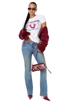 CRYSTAL LOGO HORSESHOE CREWNECK TEE