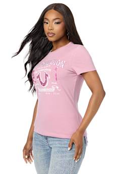 CRYSTAL LOGO HORSESHOE CREWNECK TEE