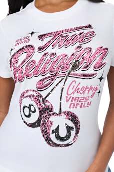CRYSTAL CHERRY CREWNECK TEE