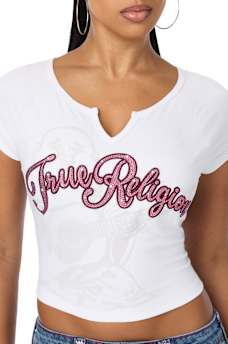 CRYSTAL LOGO NOTCH RAGLAN TEE