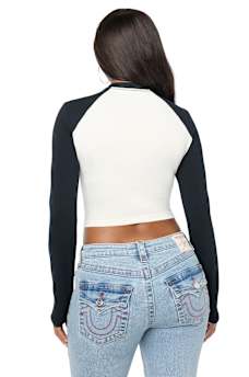 CRYSTAL LEOPARD SIDE PROFILE LONG SLEEVE TEE