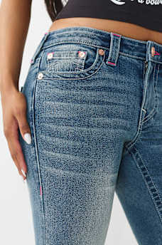 BILLIE MID RISE CRYSTAL CHERRY STRAIGHT JEAN, image 6