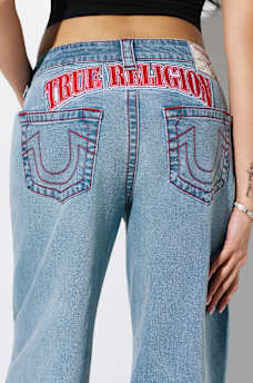 BOBBI MID RISE SPORTY EMBROIDERED PATCH BAGGY JEAN, image 3