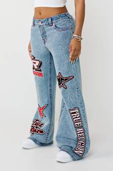 BOBBI MID RISE SPORTY EMBROIDERED PATCH BAGGY JEAN, image 7