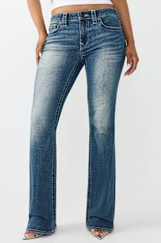  BECCA MID RISE PRINTED LOGO BOOTCUT JEAN, image 3