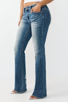 BECCA MID RISE PRINTED LOGO BOOTCUT JEAN, image 4