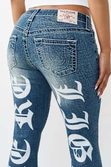  BECCA MID RISE PRINTED LOGO BOOTCUT JEAN, image 5