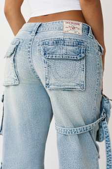 BOBBI MID RISE DETACHABLE CARGO POCKET BAGGY JEAN, image 7