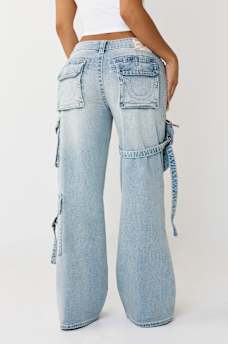 BOBBI MID RISE DETACHABLE CARGO POCKET BAGGY JEAN, image 8