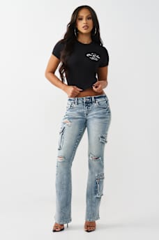 BECCA LOW RISE CARGO FLAP BOOTCUT JEAN, image 5