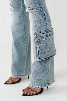 BECCA LOW RISE CARGO FLAP BOOTCUT JEAN, image 8