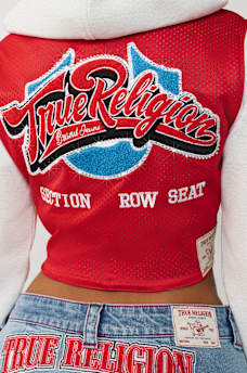 MESH SPORTY JERSEY DENIM JACKET, image 3