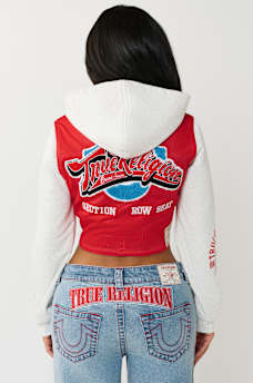 MESH SPORTY JERSEY DENIM JACKET, image 8