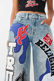 JESSIE MID RISE MIXED PATCH SUPER BAGGY JEAN, image 5