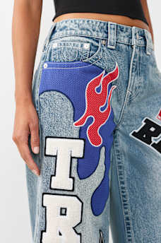 JESSIE MID RISE MIXED PATCH SUPER BAGGY JEAN, image 8