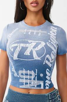 WASHED CREWNECK RIBBED BABY TEE, image 1