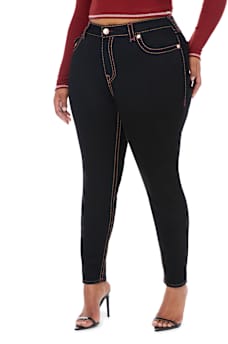 PLUS JENNIE MID RISE APPLIQU&Eacute; SUPER T FLAP CURVY SKINNY JEAN