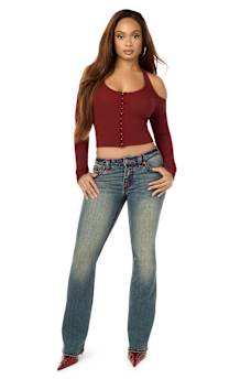 CRYSTAL RIBBED HALTER CUT-OUT TOP