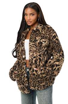 HORSESHOE EMBROIDERED SHERPA SHACKET