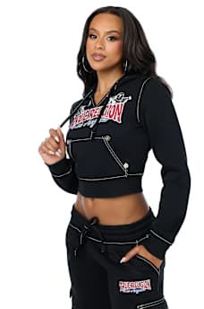 BIG T CRYSTAL SHRUNKEN PULLOVER HOODIE