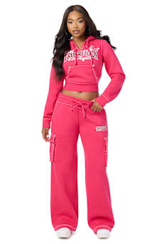 BIG T CRYSTAL SHRUNKEN PULLOVER HOODIE