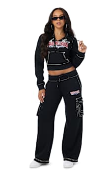 BIG T LOW RISE CARGO WIDE LEG BAGGY SWEATPANT