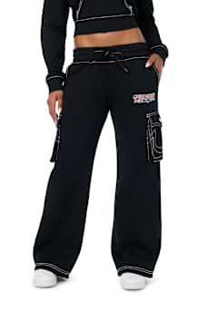 BIG T LOW RISE CARGO WIDE LEG BAGGY SWEATPANT