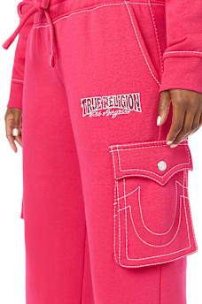 BIG T LOW RISE CARGO WIDE LEG BAGGY SWEATPANT
