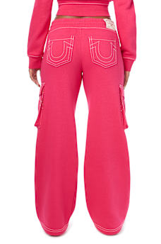 BIG T LOW RISE CARGO WIDE LEG BAGGY SWEATPANT