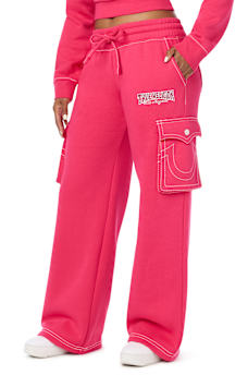 BIG T LOW RISE CARGO WIDE LEG BAGGY SWEATPANT
