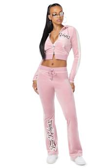 CRYSTAL MID RISE VELOUR SWEATPANT