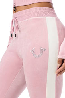 CRYSTAL MID RISE VELOUR SWEATPANT