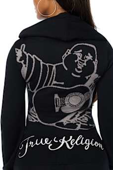 DOUBLE-ZIP EMBROIDERED SWEATER JACKET