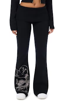 FOLDOVER WAISTBAND BOOTCUT SWEATPANT