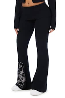 FOLDOVER WAISTBAND BOOTCUT SWEATPANT