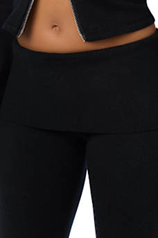 FOLDOVER WAISTBAND BOOTCUT SWEATPANT