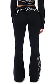 FOLDOVER WAISTBAND BOOTCUT SWEATPANT