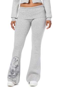 FOLDOVER WAISTBAND BOOTCUT SWEATPANT