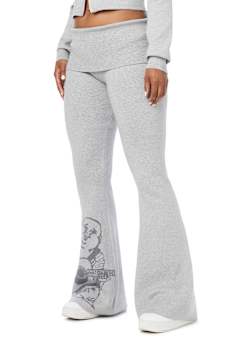 FOLDOVER WAISTBAND BOOTCUT SWEATPANT