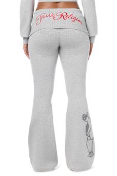 FOLDOVER WAISTBAND BOOTCUT SWEATPANT