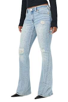 JOEY MID RISE DISTRESSED FLAP FLARE JEAN
