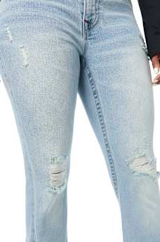 JOEY MID RISE DISTRESSED FLAP FLARE JEAN