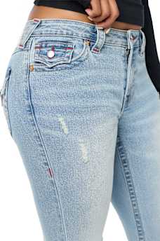 JOEY MID RISE DISTRESSED FLAP FLARE JEAN