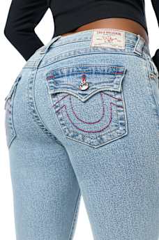 JOEY MID RISE DISTRESSED FLAP FLARE JEAN